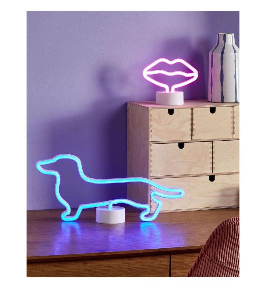 Néon LED Lèvres FLORA Rose