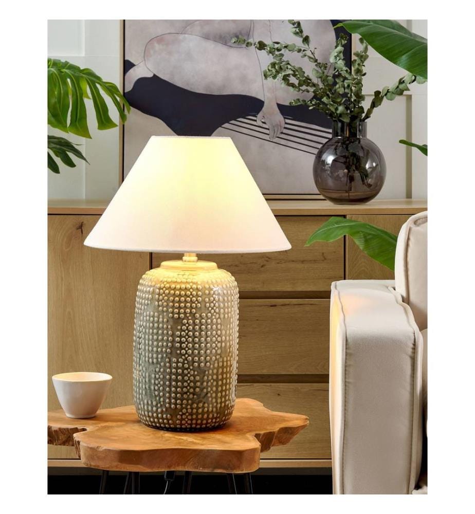 Tischlampe MUSSEL Keramik Grau