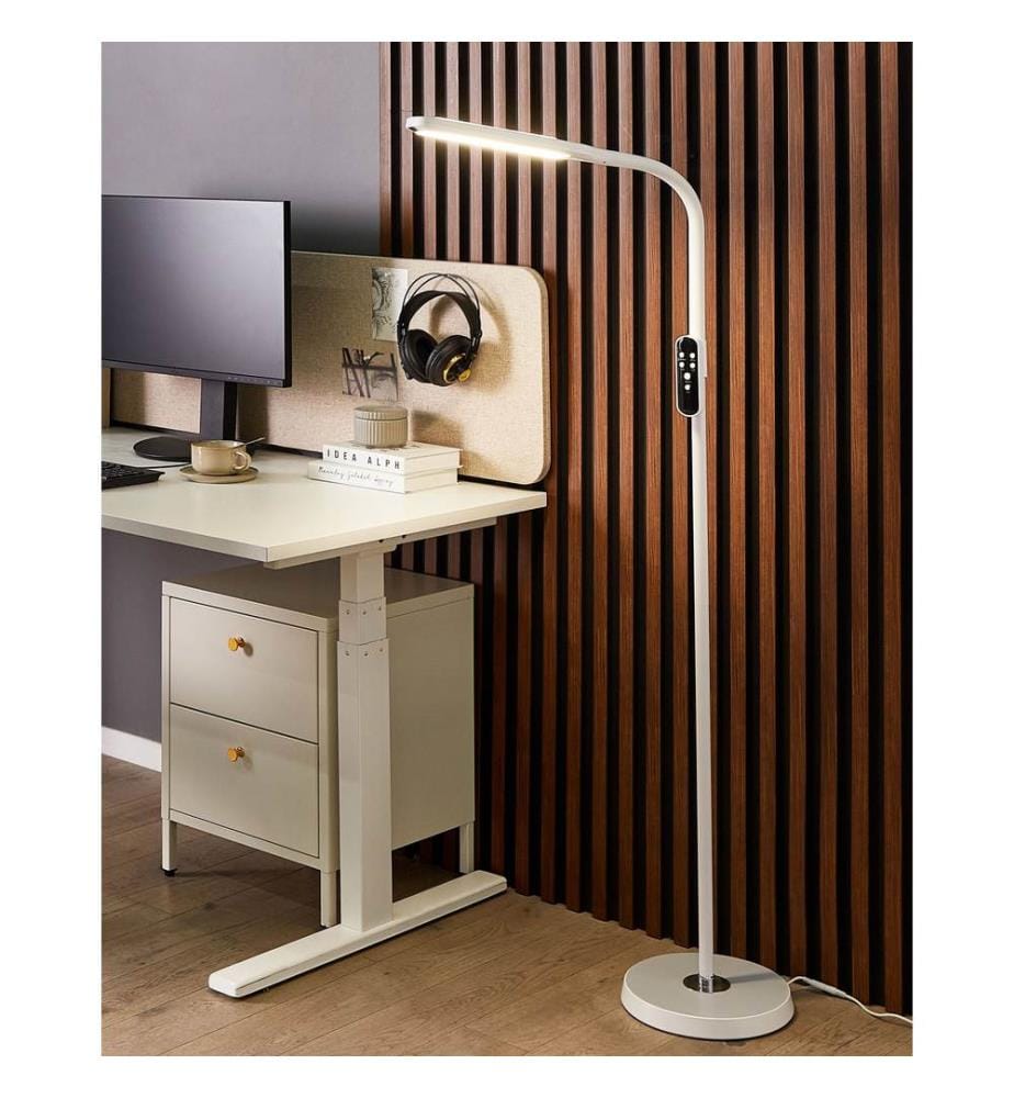 Lampadaire LED ARIES Avec télécommande Avec variateur Métal Blanc