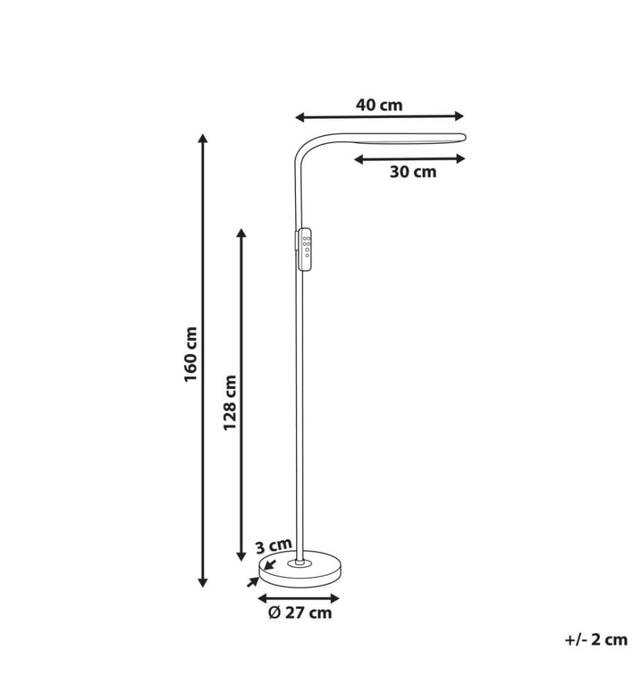 Lampadaire LED ARIES Avec télécommande Avec variateur Métal Blanc