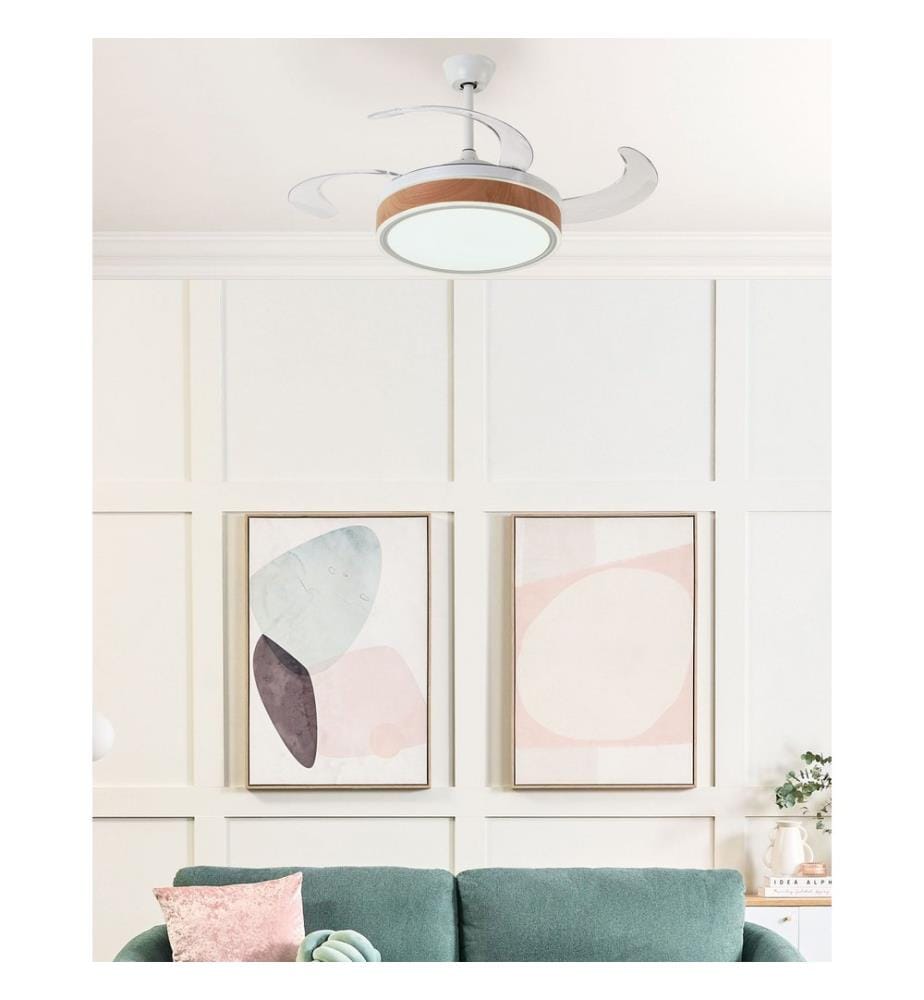 Ventilateur de plafond avec lampe FREMONT Avec télécommande LED Blanc