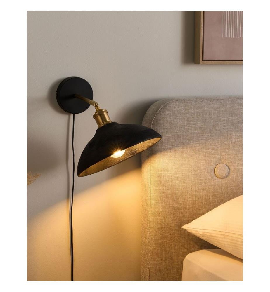 Wall Lamp YERALA Adjustable Mango Wood Black