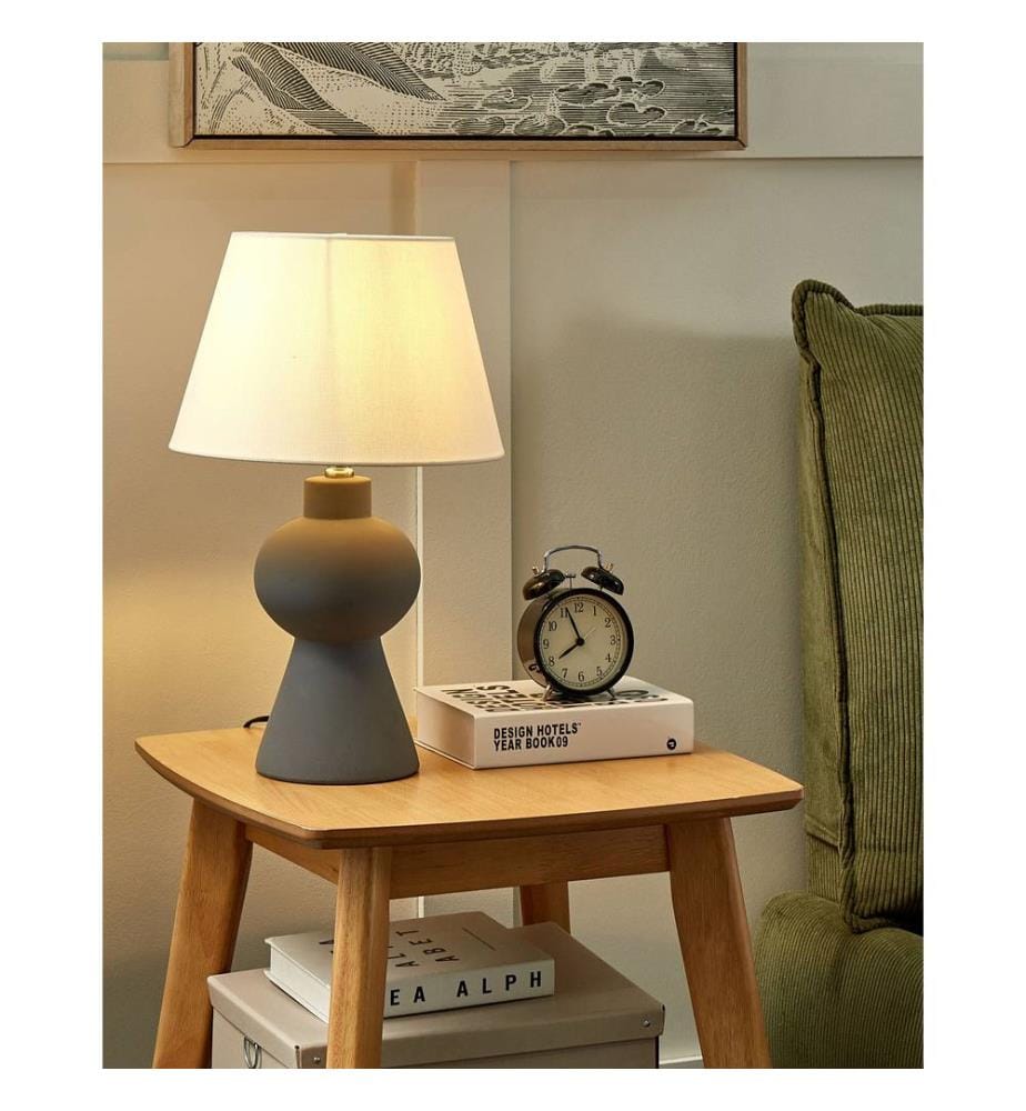 Tischlampe FABILOS Keramik Grau