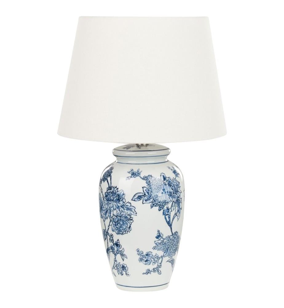Table Lamp BELUSO Porcelain White/ Blue