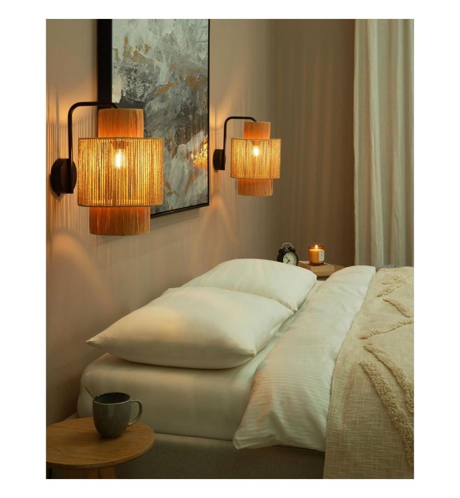 Wandlampe 2er Set JAMMA Papierschnur Naturfarben