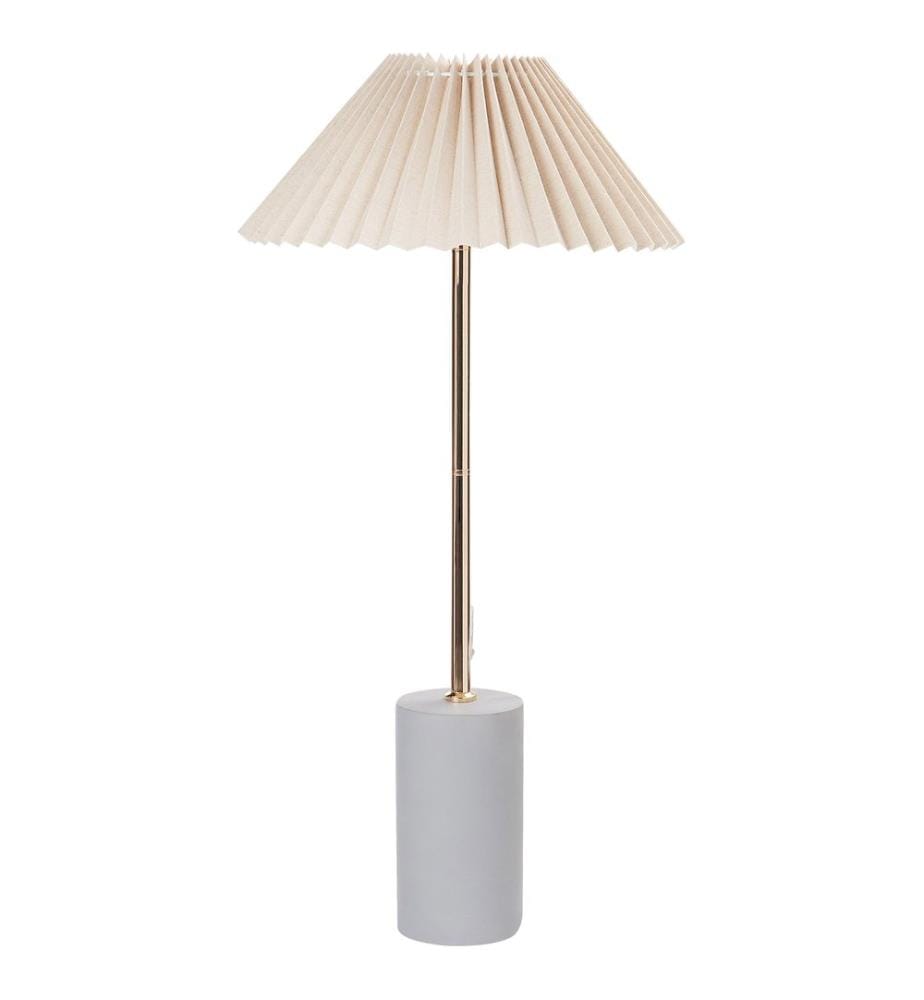 Tischlampe BALUARTE Kunstleinen Beige