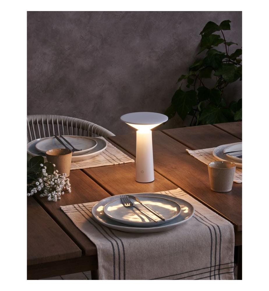 Wireless LED Table Lamp LEVIRA with Dimmer Metal White