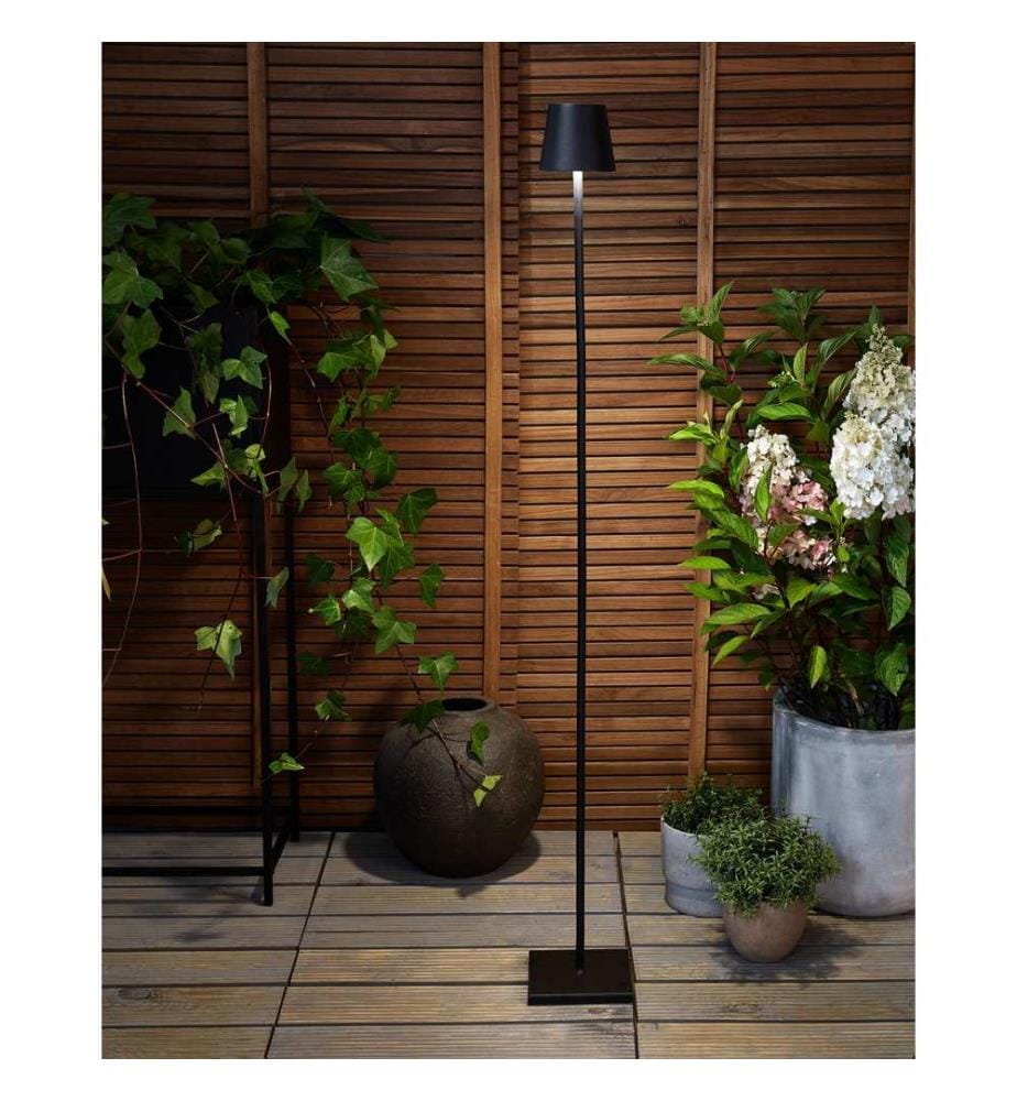 Kabellose LED Stehlampe GAVARRESA mit Dimmer Metall Schwarz