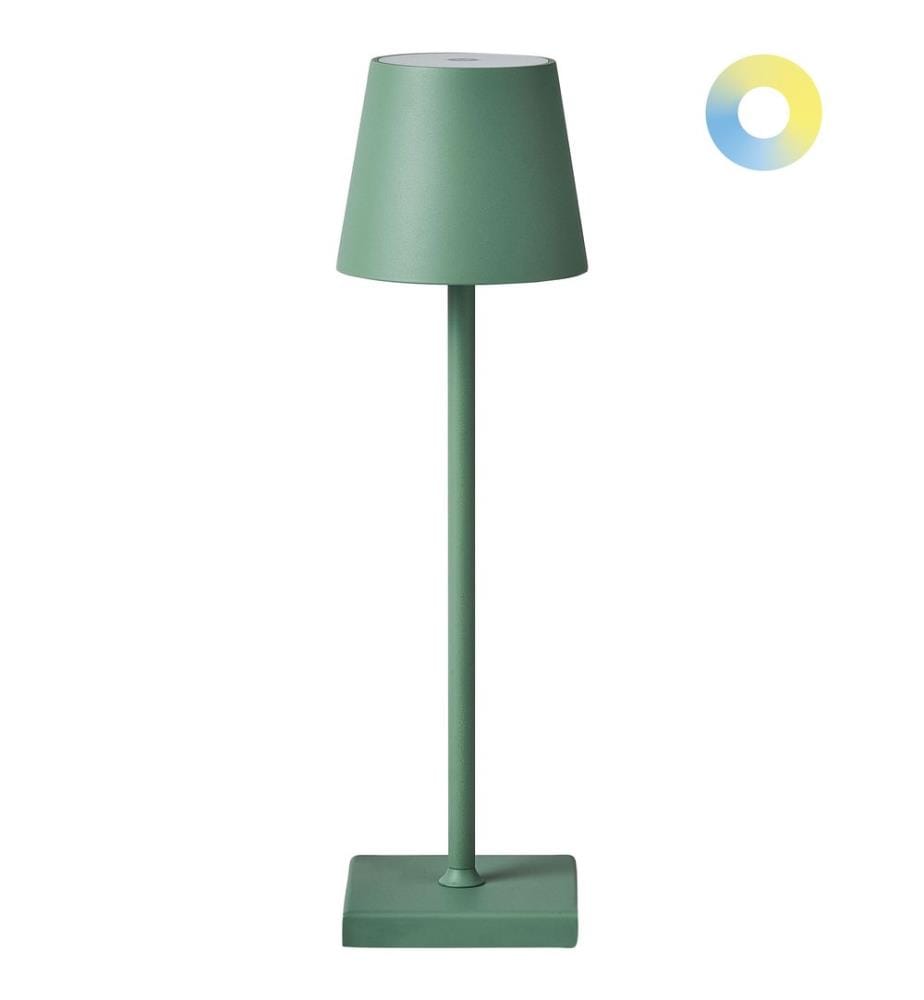Wireless LED Table Lamp BACEIRO with Dimmer Metal Green
