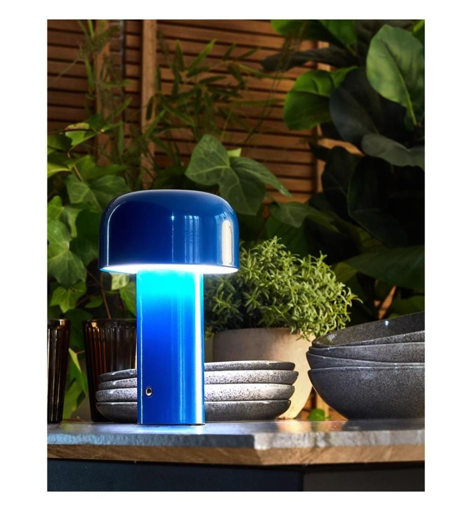 Wireless LED Table Lamp BESOS with Dimmer Metal Blue