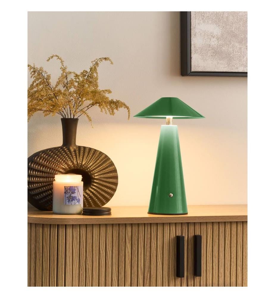 Wireless LED Table Lamp APAYAO with Dimmer Metal Green