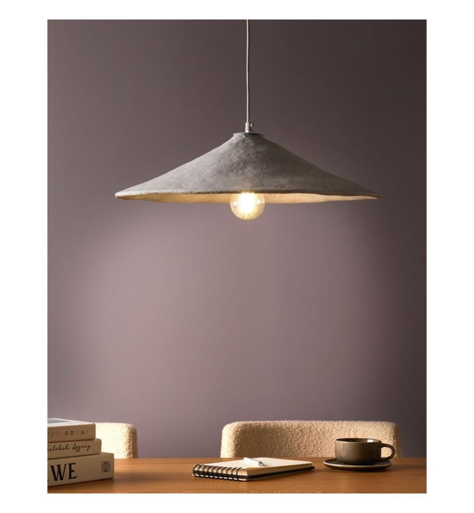 Pendant Lamp PORONGOS Papier-Mâché White