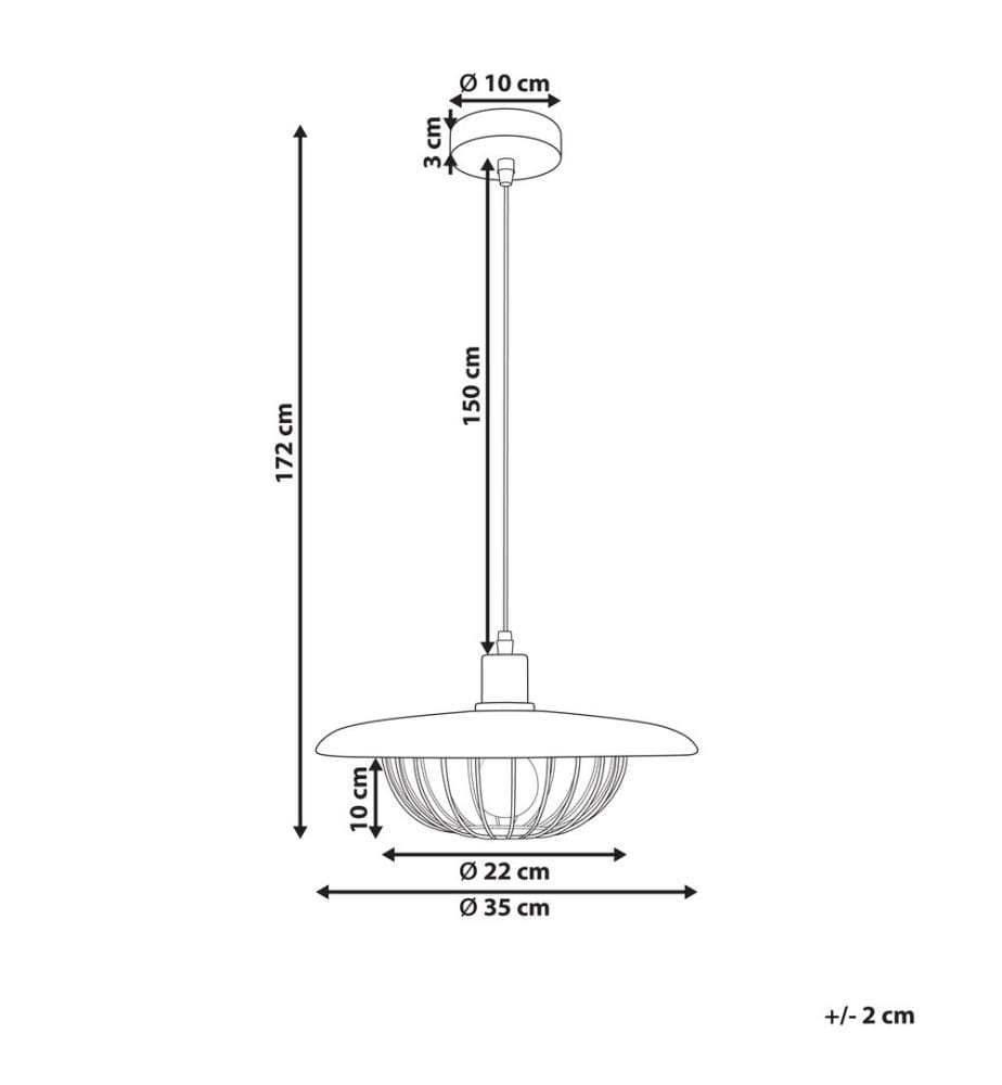 Lampe suspension TORDILLO Métal Doré