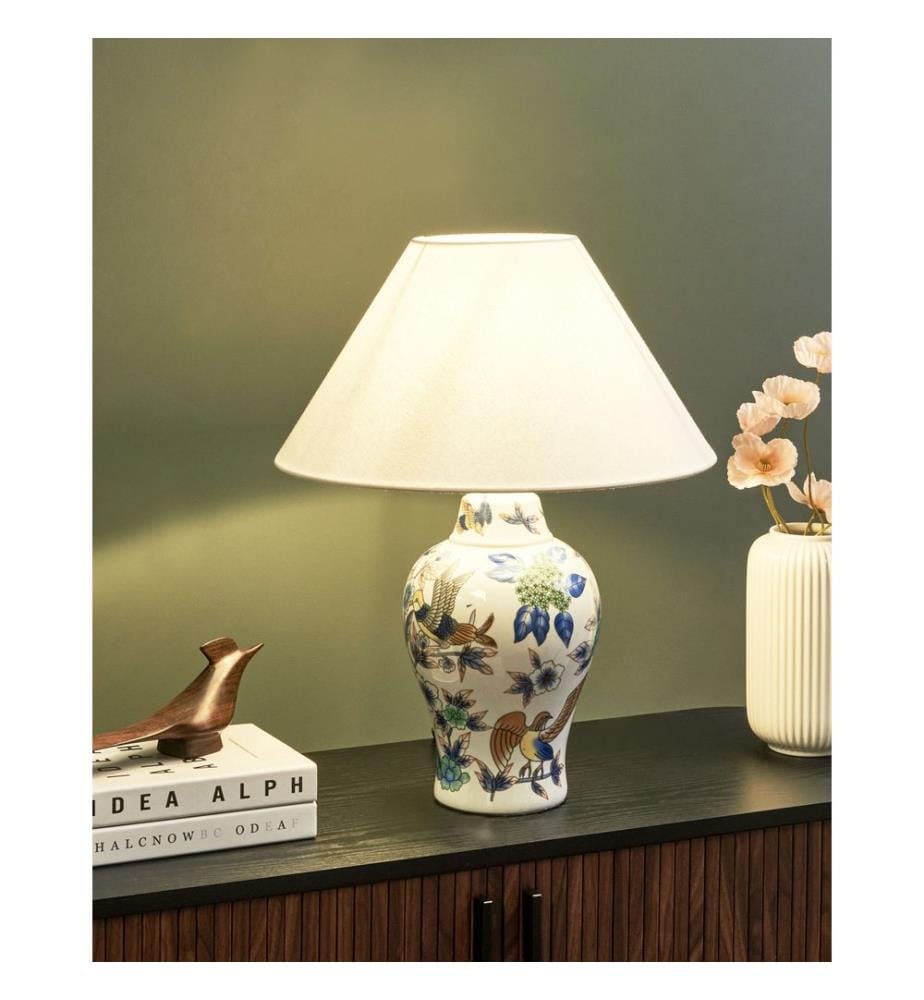 Table Lamp MORACA Porcelain White/ Blue