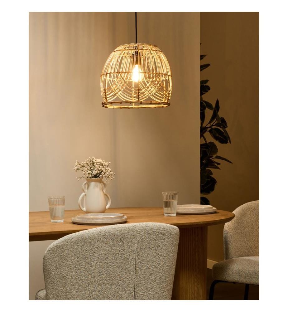Lampe suspension POSTRERO Rotin Naturel