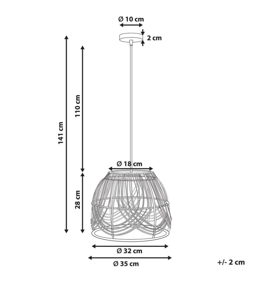 Lampe suspension POSTRERO Rotin Naturel