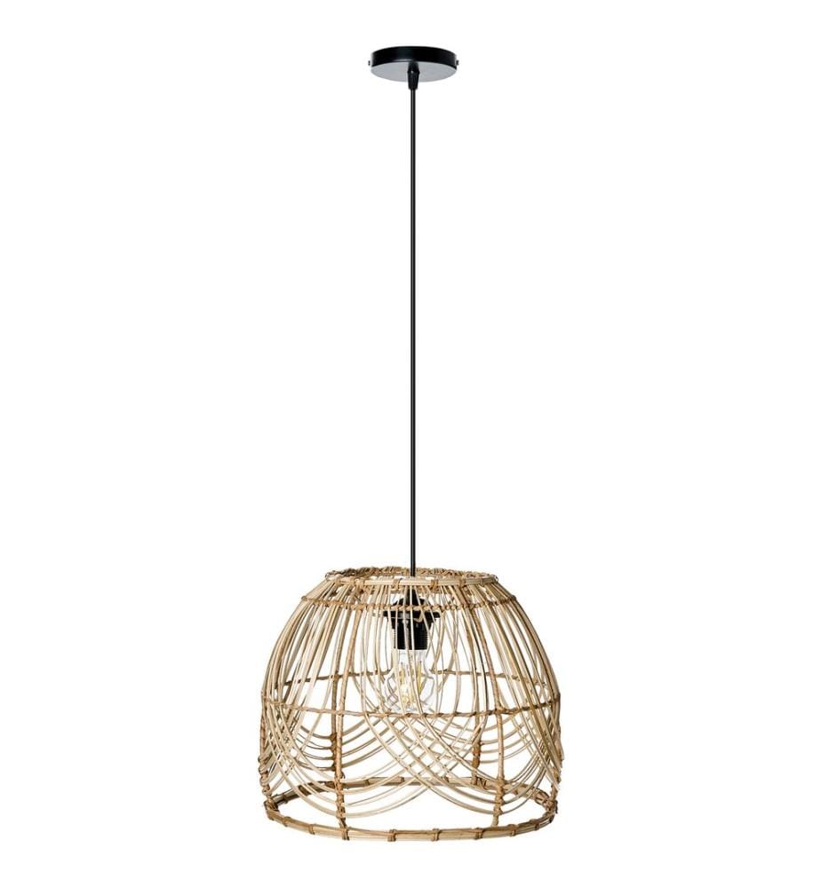 Lampe suspension POSTRERO Rotin Naturel