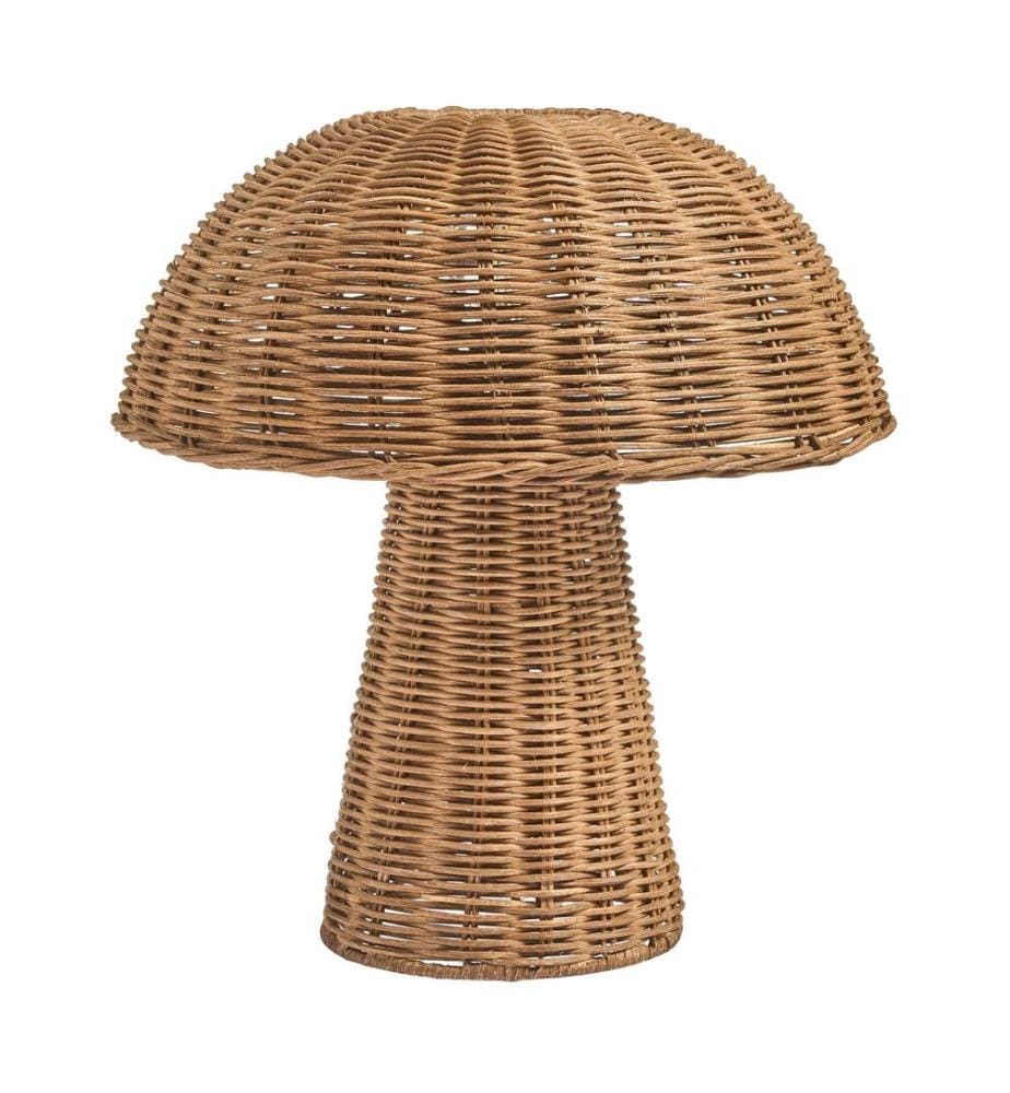 Lampe à poser Champignon ALERO Rotin Naturel