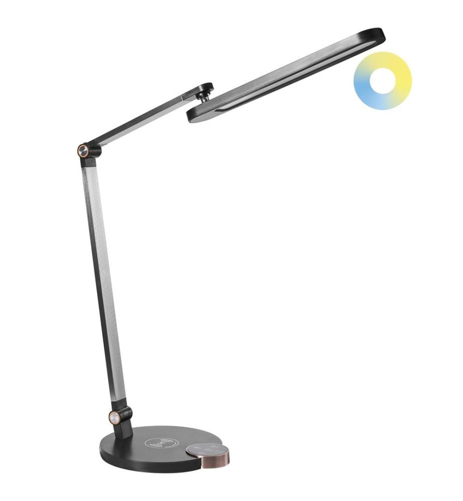 Lampada da scrivania a LED CAROY con Caricatore wireless Nero