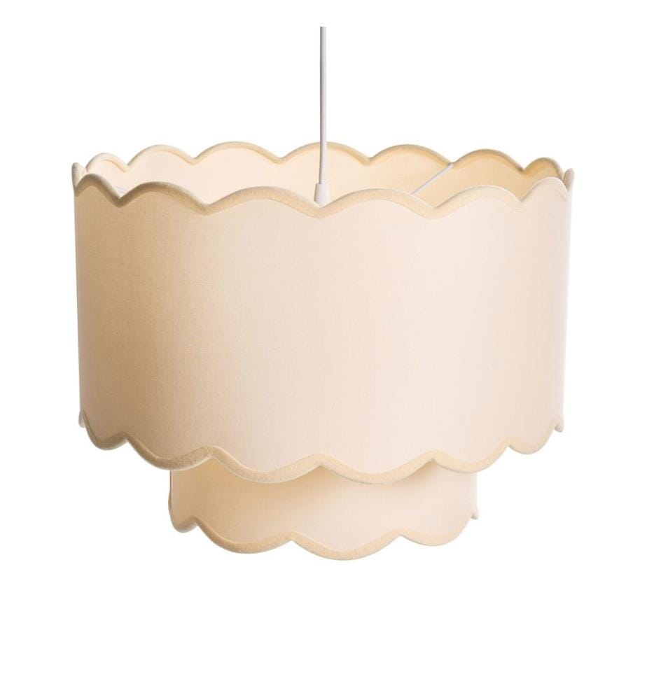 Pendant Lamp MECUMBURA Metal White/ Beige