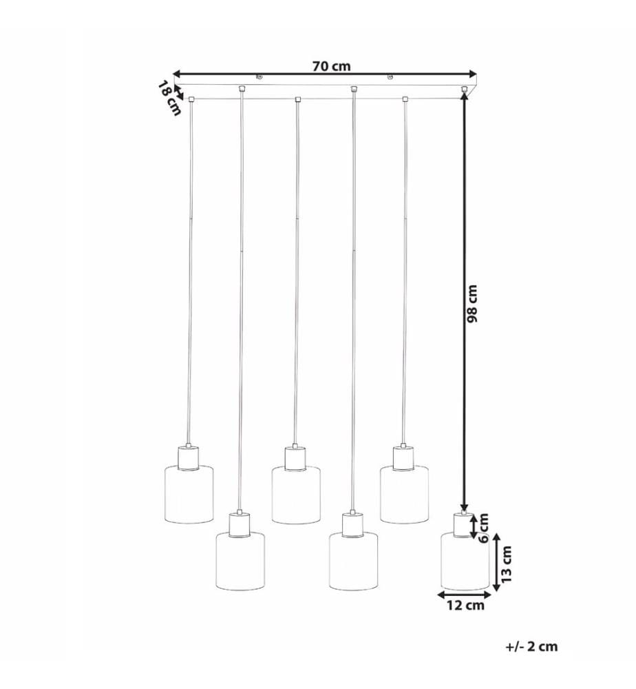 Lampadario a 6 luci KITARE Vetro Beige