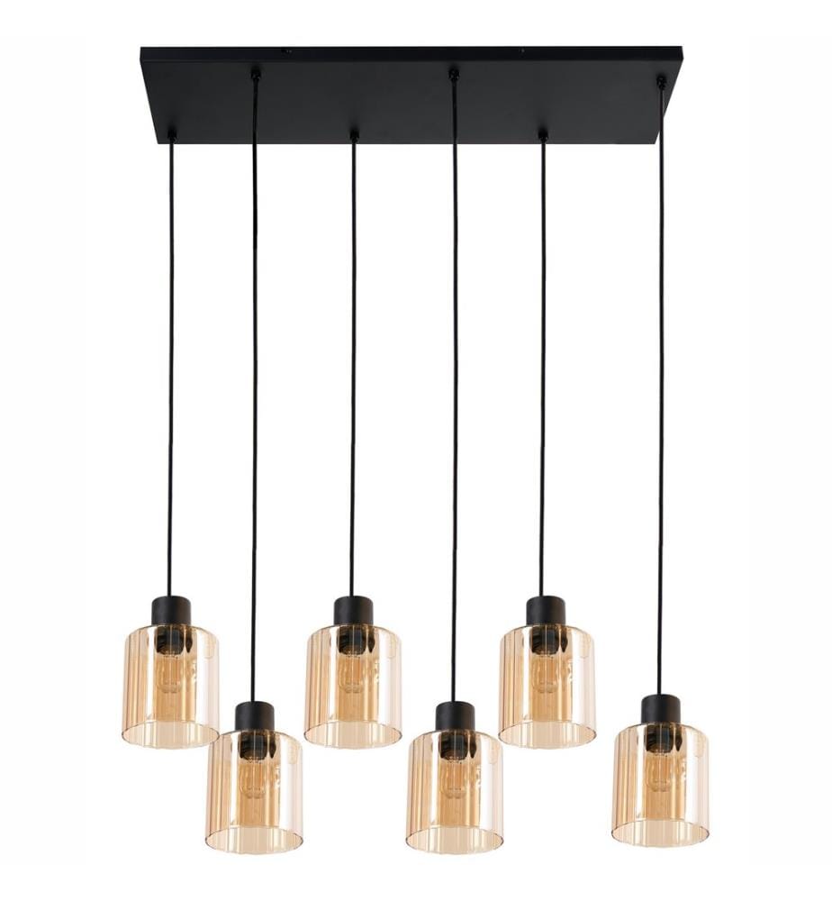 Lampadario a 6 luci KITARE Vetro Beige