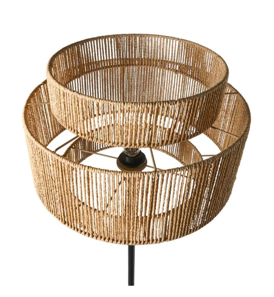 Stehlampe WOKIRO Papierkordel Naturfarben