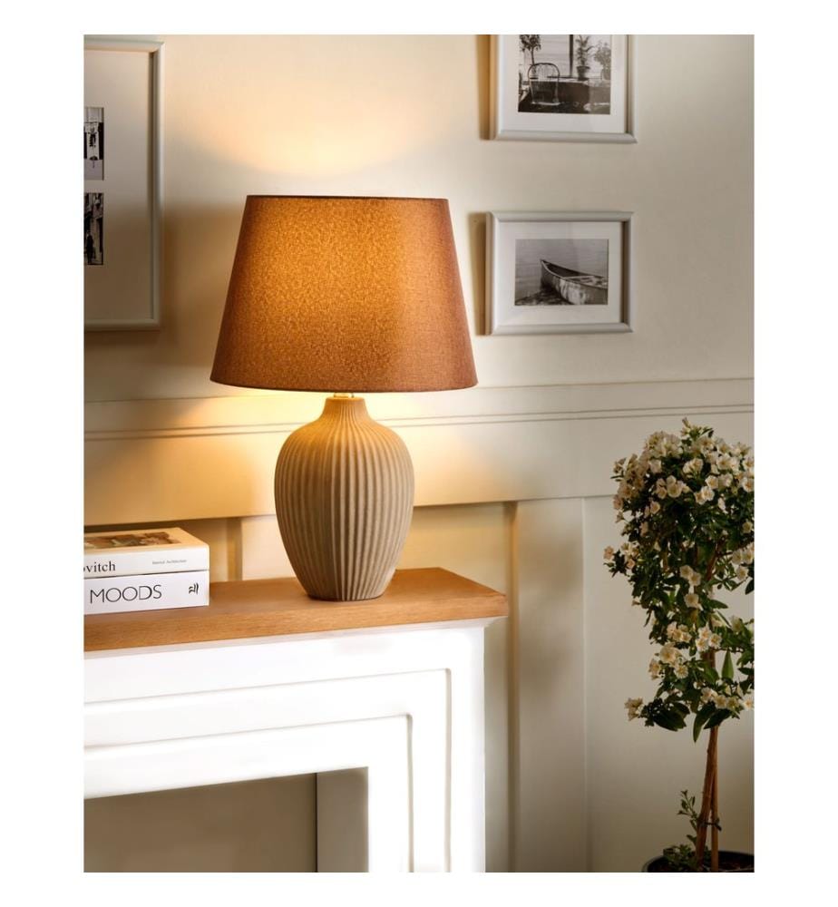 Table Lamp FERGUS Ceramic Brown