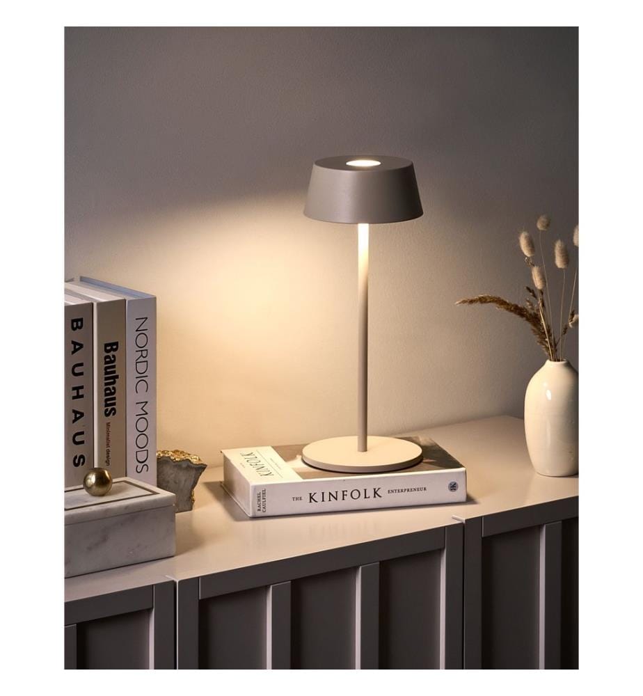 Wireless LED Table Lamp GUDER with Dimmer Metal Beige