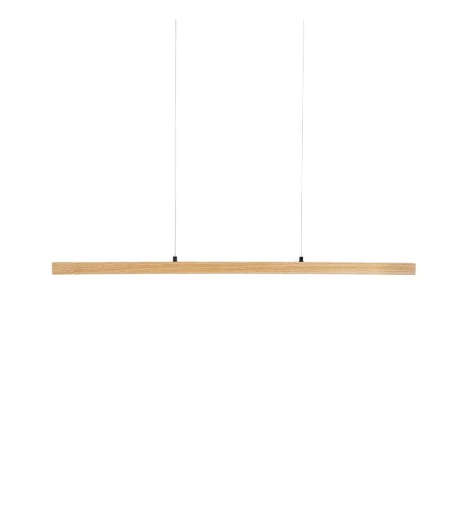 Lampe LED suspendue STEWARTS Avec télécommande Avec variateur Bois de chêne Marron clair