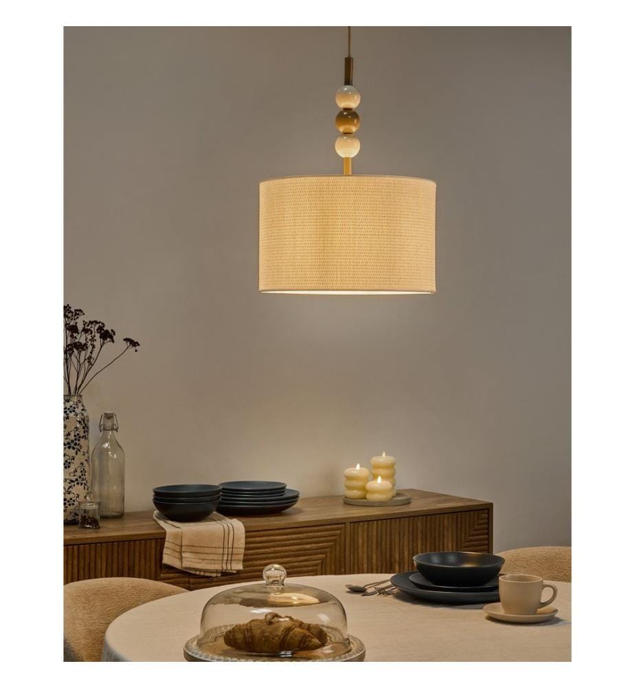 Pendant Lamp LOKY Metal White/ Beige