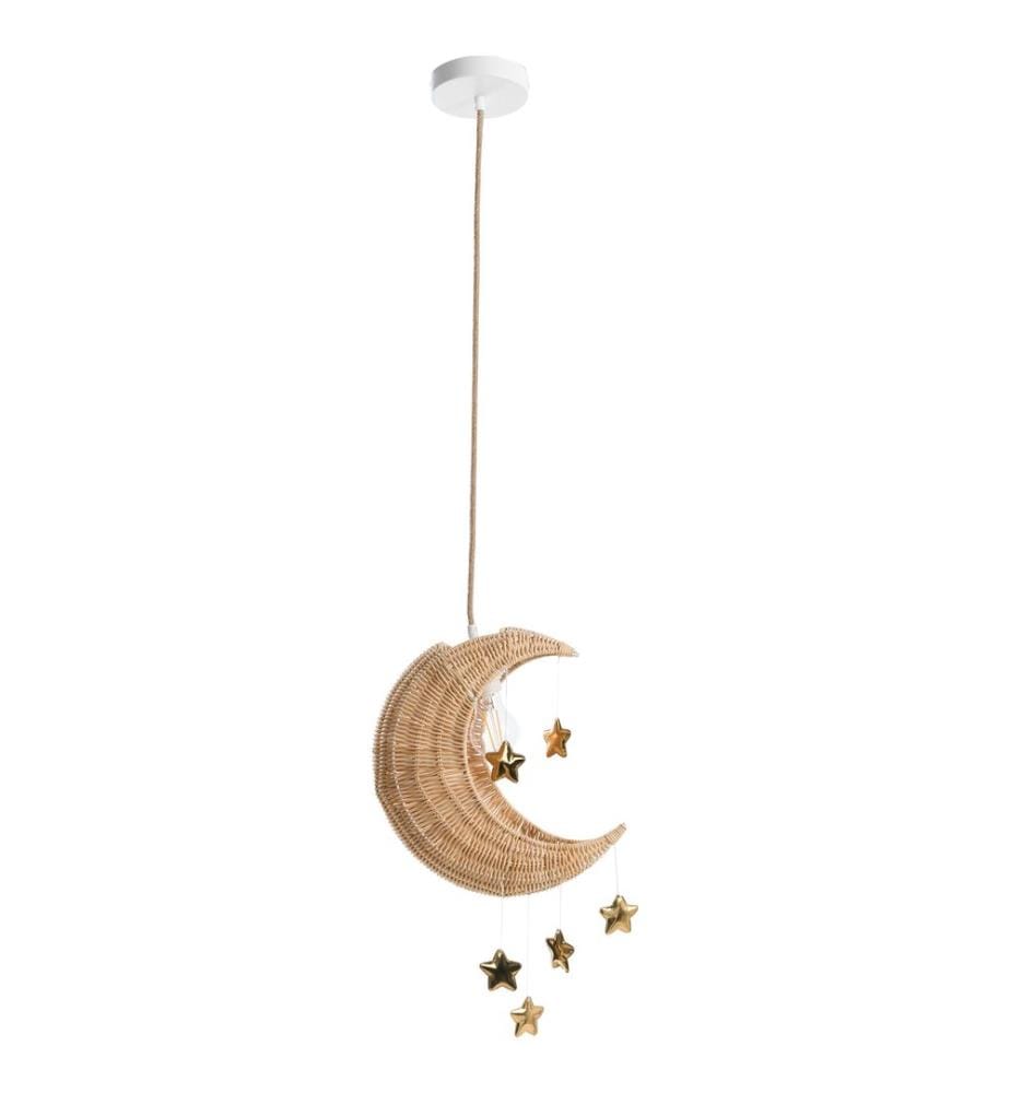 Pendant Lamp Moon ORCHON Rattan Natural