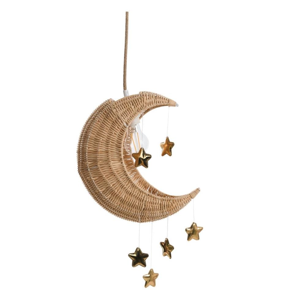 Pendant Lamp Moon ORCHON Rattan Natural