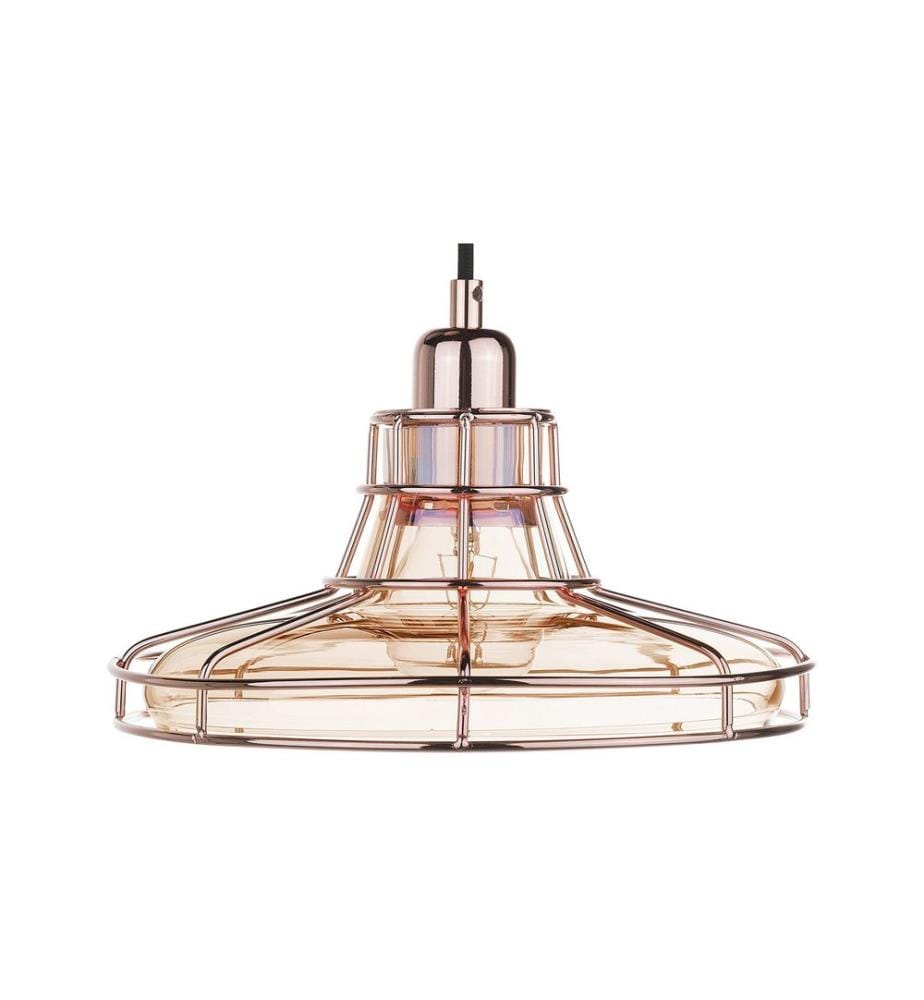 Lampe suspension TORRE Verre Cuivré