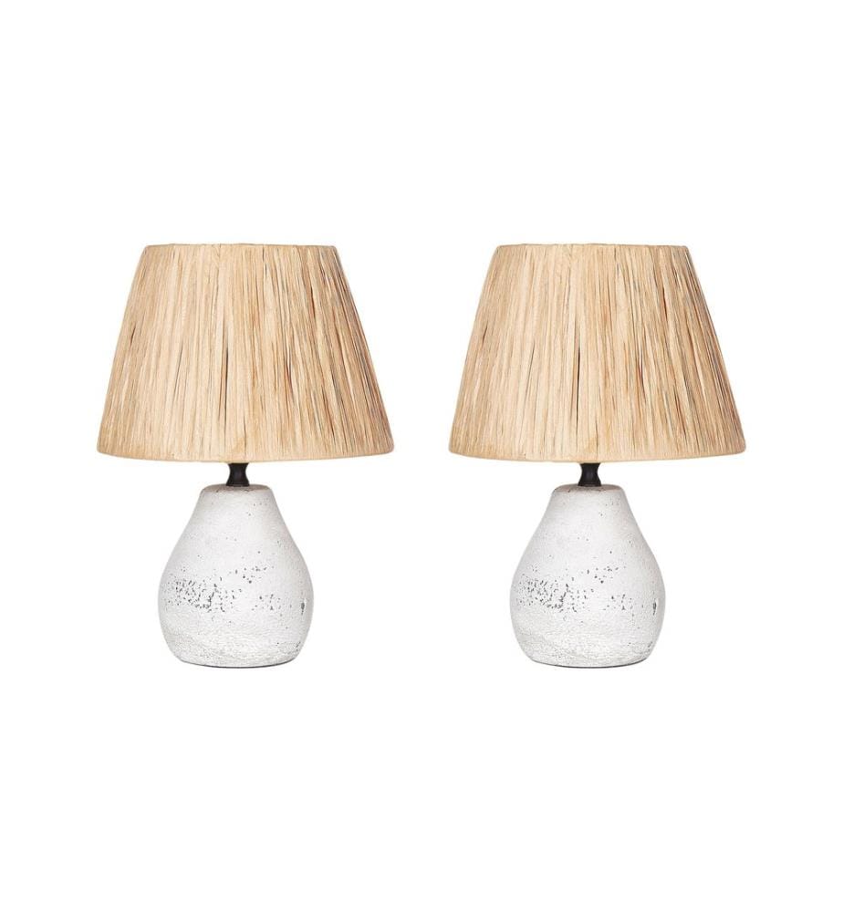 Set of 2 Table Lamps ARWADITO Ceramic Off-White