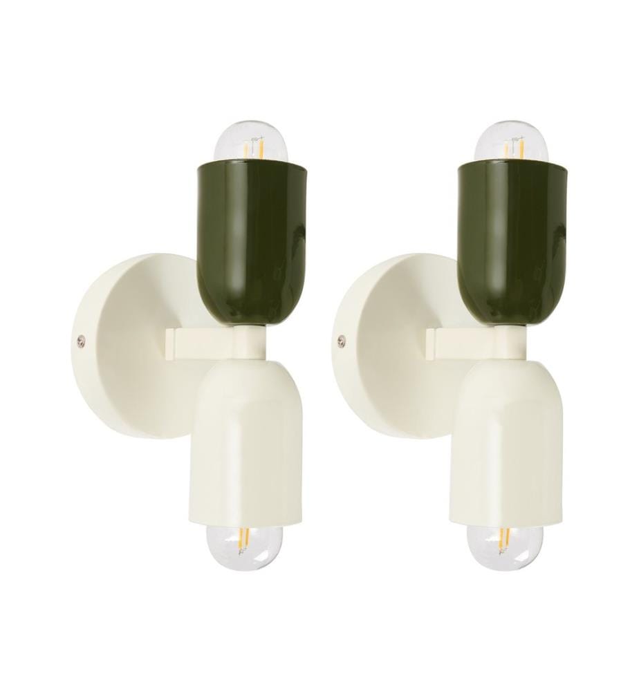 Wandlampe 2er Set TOPI Metall Cremeweiss