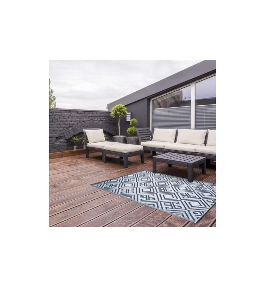 ESSCHERT DESIGN - Teppich 186 x 119.5 cm, Schwarz/Weiss