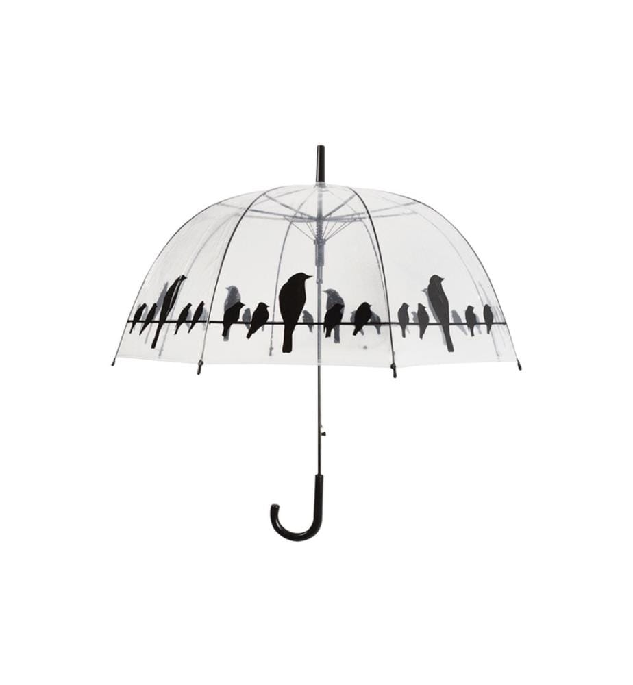 ESSCHERT DESIGN - Schirm Vögel auf Draht Schwarz/Transparent