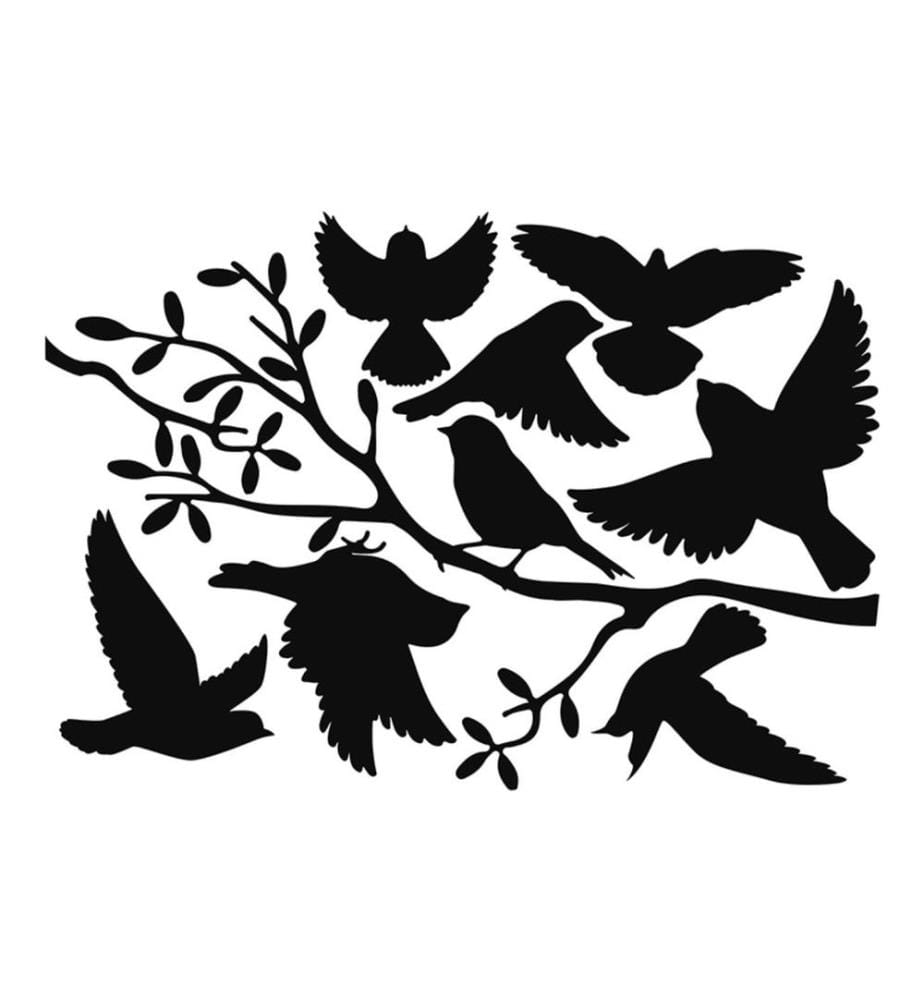 ESSCHERT DESIGN - Fensterfolie Vogelsilhouetten auf Ast 33 x 23 cm