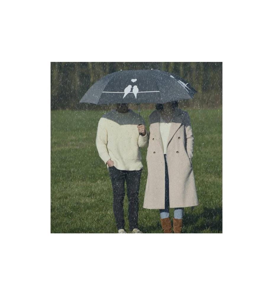 ESSCHERT DESIGN - Partner-Regenschirm XL Grau/Schwarz