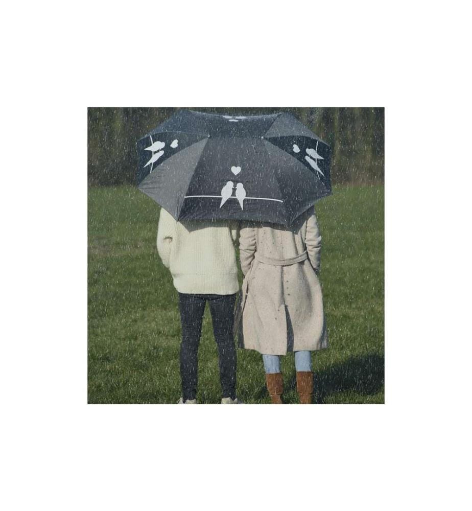 ESSCHERT DESIGN - Partner-Regenschirm XL Grau/Schwarz