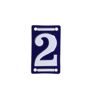 ESSCHERT DESIGN - Hausnummer 2 7 cm, Blau/Weiss
