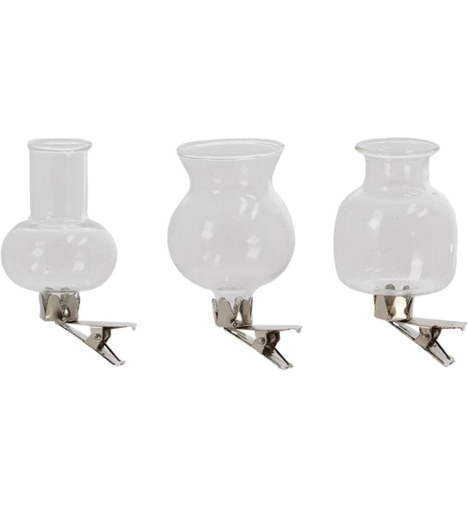 ESSCHERT DESIGN - Ensemble de vases à clipser 3 pièces, 7.5 cm, Blanc