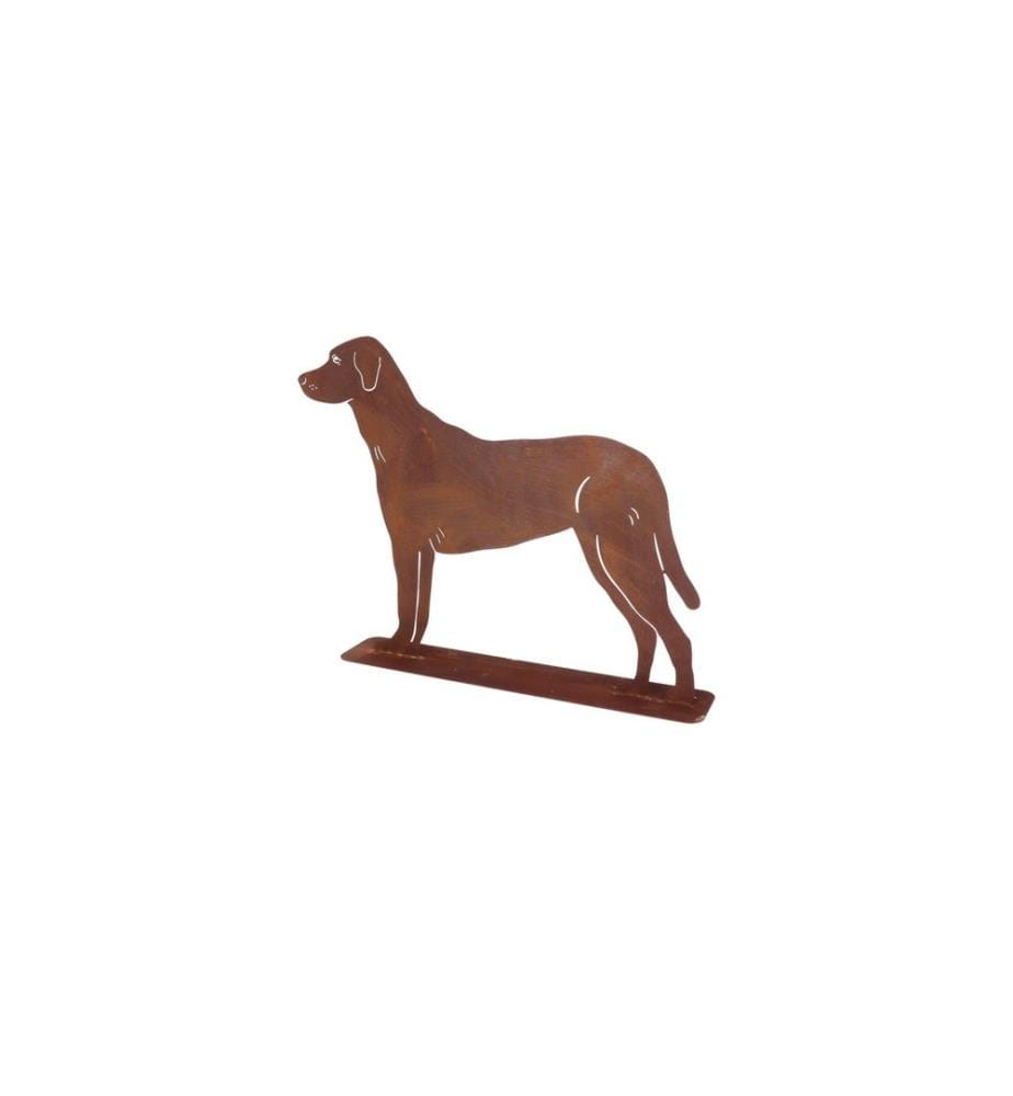 ESSCHERT DESIGN - Dekofigur Hund stehend Baustahl Rostoptik 58 x 10 x 45 cm