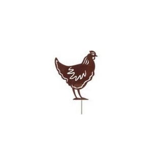 ESSCHERT DESIGN - Dekofigur Huhn Gartenstecker Rostoptik Baustahl