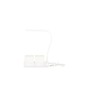 ESSCHERT DESIGN - Pflanzenlampe Kunststoff 2 Töpfe Weiss USB