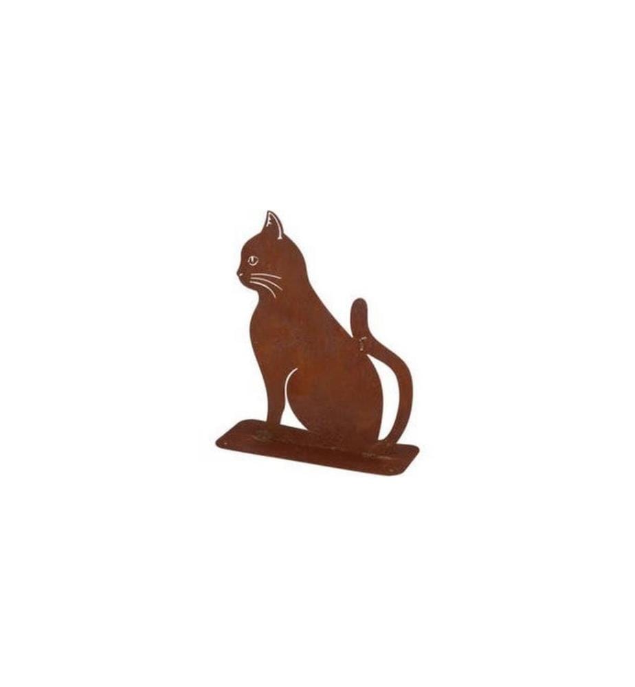 ESSCHERT DESIGN - Dekofigur Rost-Katze Baustahl Rost-Finish