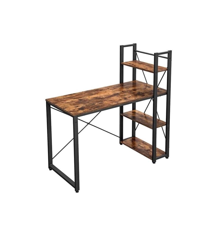 VASAGLE Schreibtisch 120 cm lang vintagebraun