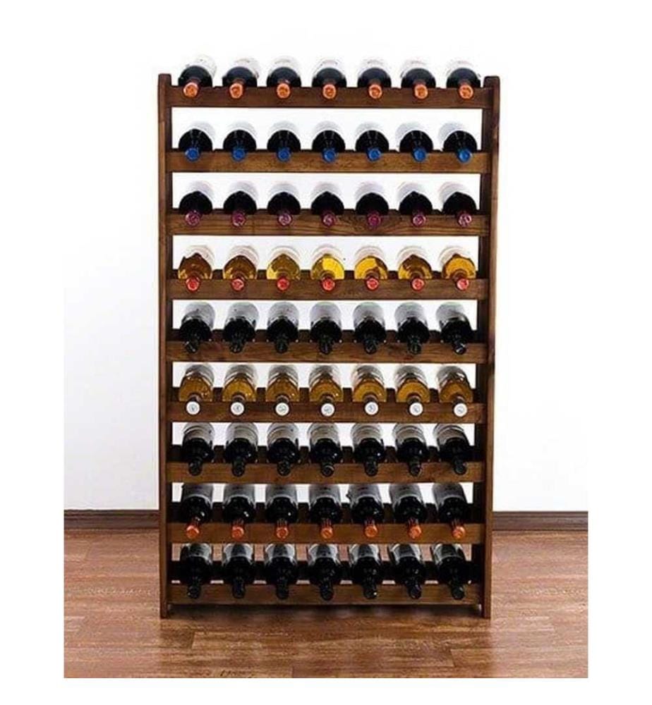 Weinregal für 63 Flaschen - Braun geölt