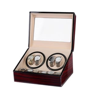 Watch winder for 4 6 watches wood wine red